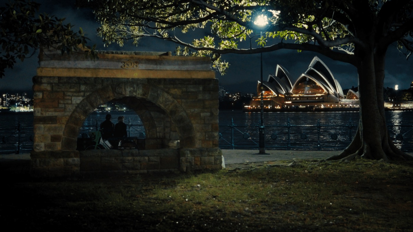 Street frame, harbour at night